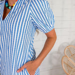 Emily McCarthy Hampton French Blue Stripes Mini Dress
