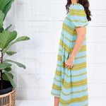 Emily McCarthy Hampton Fringe Stripe Maxi Dress