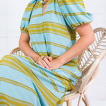 Emily McCarthy Hampton Fringe Stripe Maxi Dress