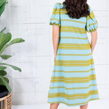 Emily McCarthy Hampton Fringe Stripe Maxi Dress
