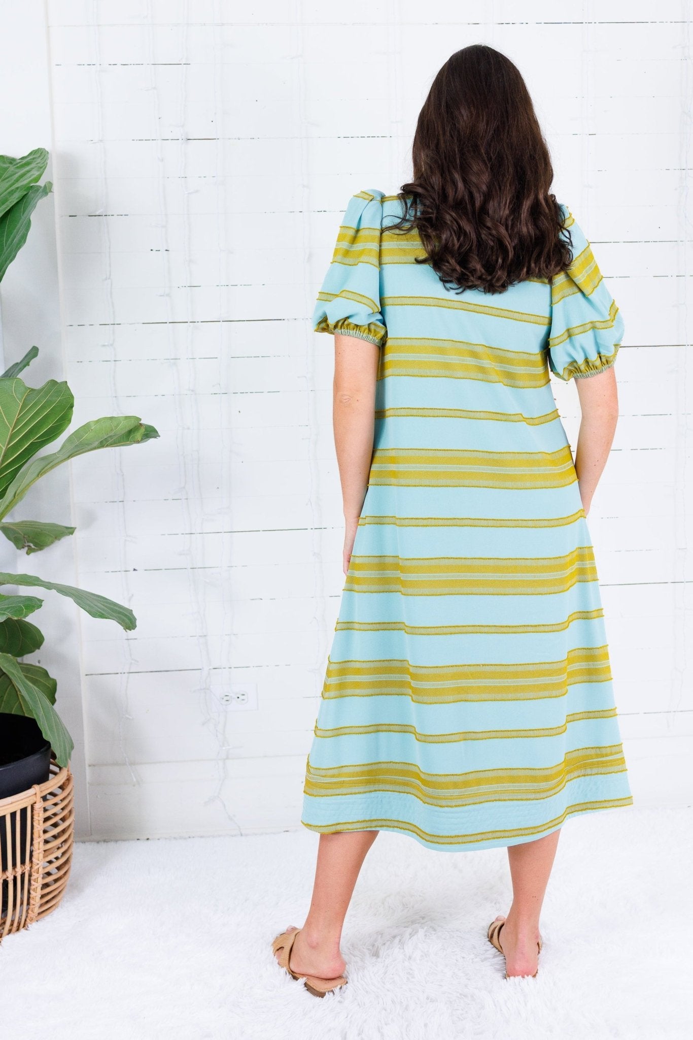 Emily McCarthy Hampton Fringe Stripe Maxi Dress
