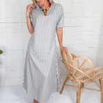 Emily McCarthy Poppy Black Stripe Maxi Dress