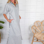 Emily McCarthy Poppy Black Stripe Maxi Dress