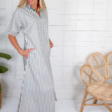 Emily McCarthy Poppy Black Stripe Maxi Dress