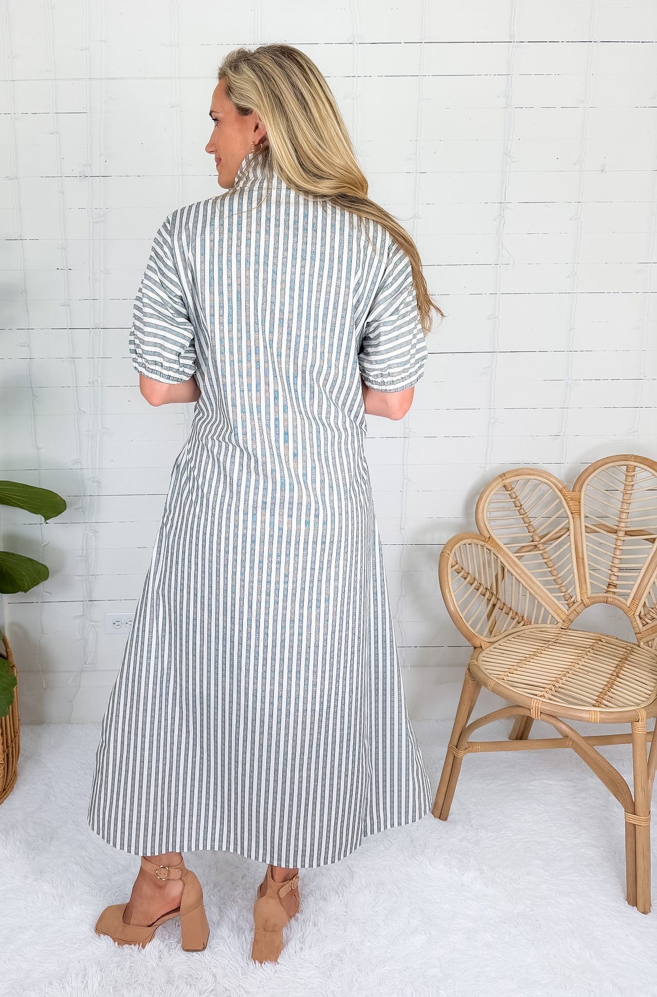 Emily McCarthy Poppy Black Stripe Maxi Dress