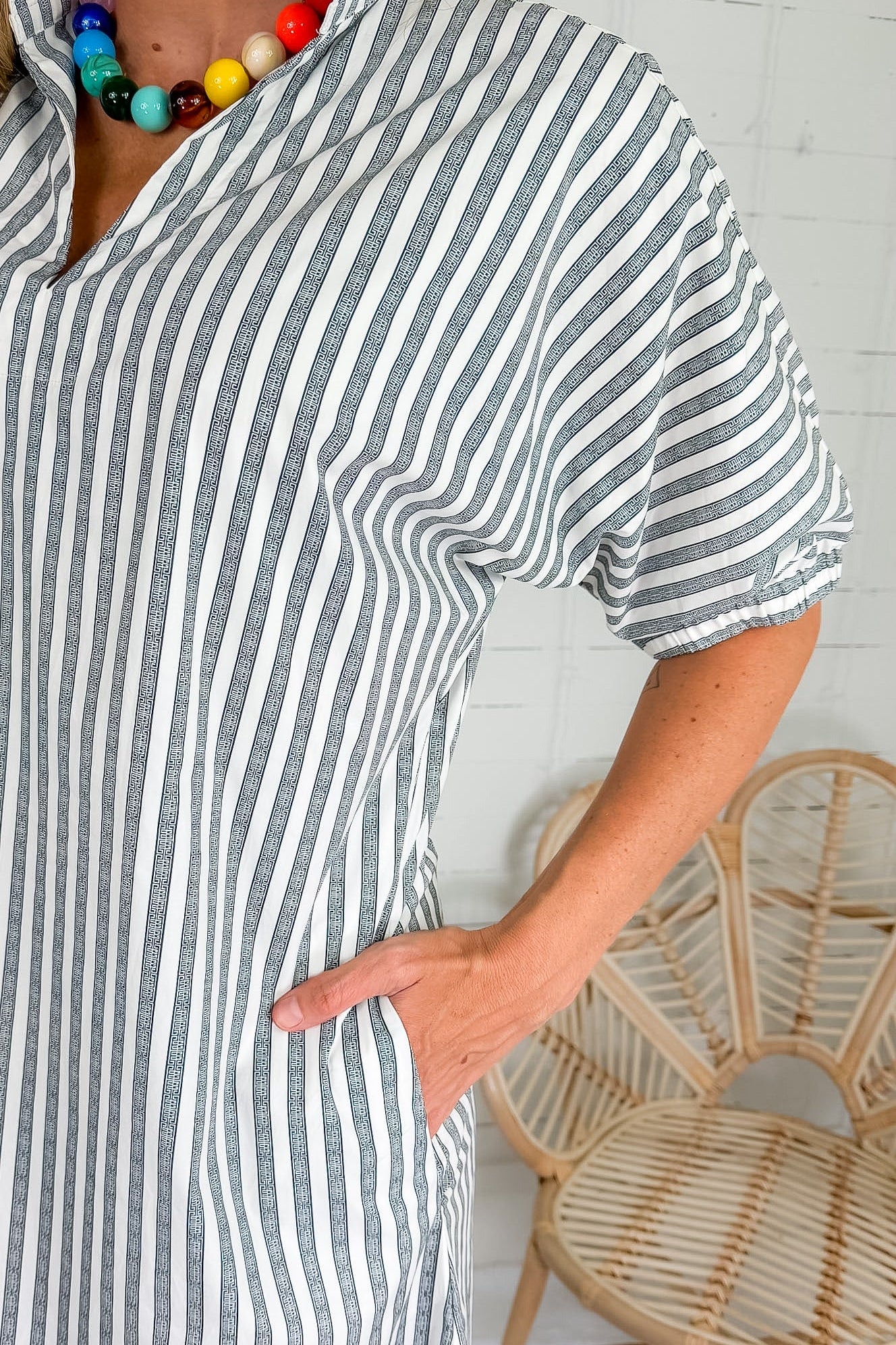 Emily McCarthy Poppy Black Stripe Maxi Dress