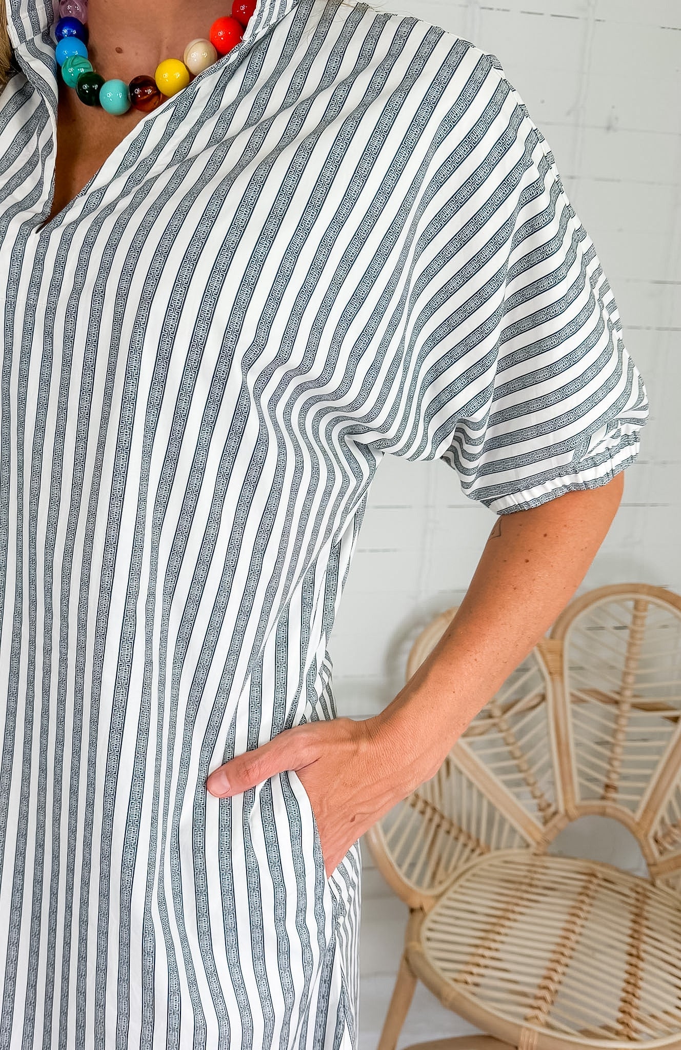 Emily McCarthy Poppy Black Stripe Maxi Dress