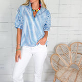 Emily McCarthy Poppy French Blue Stripes Top