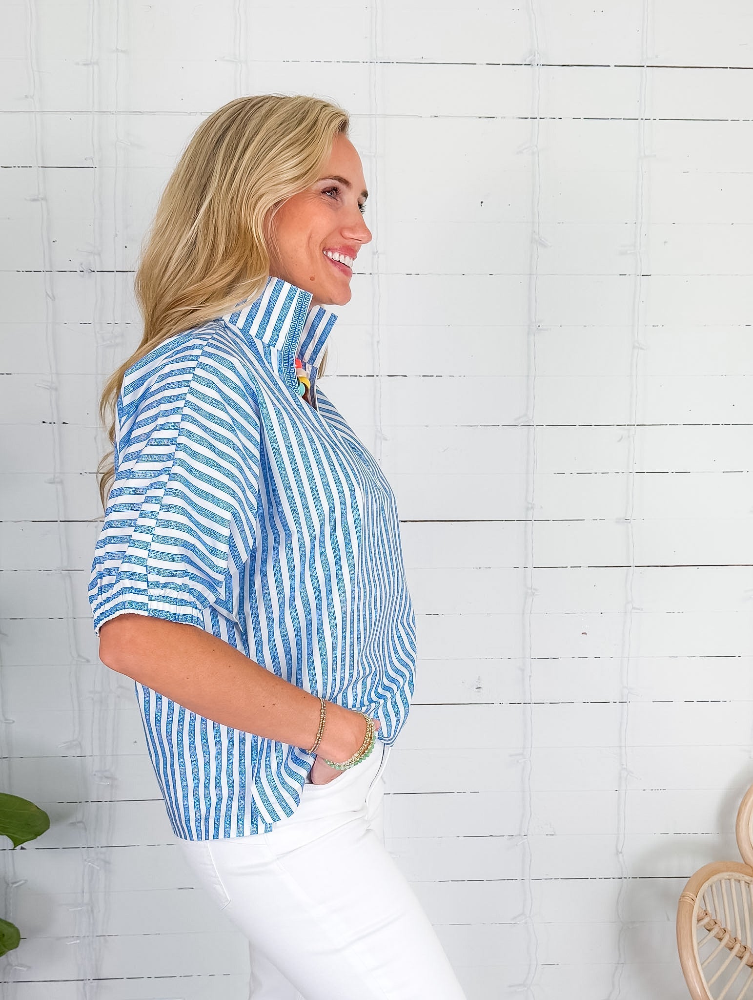 Emily McCarthy Poppy French Blue Stripes Top