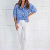 Emily McCarthy Positano Blue Burnout Bonny Top