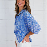 Emily McCarthy Positano Blue Burnout Bonny Top