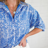 Emily McCarthy Positano Blue Burnout Bonny Top