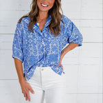 Emily McCarthy Positano Blue Burnout Bonny Top