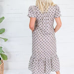 Estella Espresso Dot Maxi Dress Entro