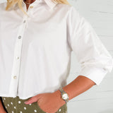 Eugene White Tucked Sleeve Top Pinch