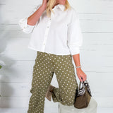 Eugene White Tucked Sleeve Top Pinch
