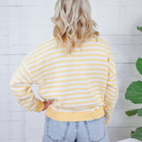Eve Yellow Striped Crewneck Sweater Papermoon 