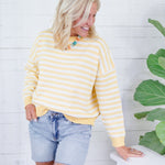 Eve Yellow Striped Crewneck Sweater Papermoon 