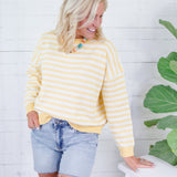 Eve Yellow Striped Crewneck Sweater Papermoon 