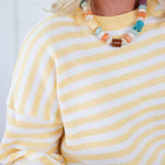 Eve Yellow Striped Crewneck Sweater Papermoon 