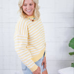 Eve Yellow Striped Crewneck Sweater Papermoon 