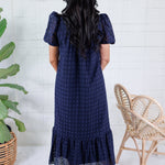 Evelyn Navy Eyelet Maxi Dress Entro