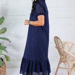 Evelyn Navy Eyelet Maxi Dress Entro