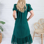 Evelyn Pine Green Eyelet Maxi Dress