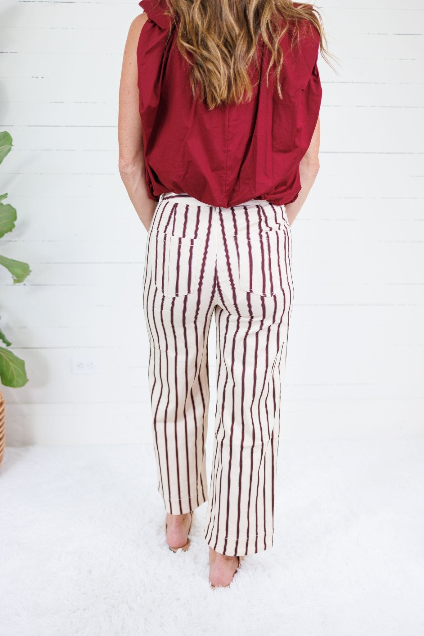 Ewing Ecru + Brick Red Stripe Pants Entro