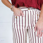 Ewing Ecru + Brick Red Stripe Pants Entro