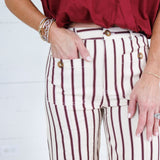 Ewing Ecru + Brick Red Stripe Pants Entro