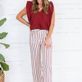 Ewing Ecru + Brick Red Stripe Pants Entro