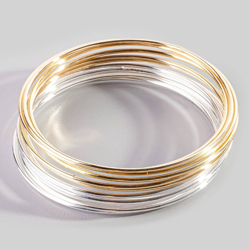 Dainty Metallic Bangle Bracelet Set