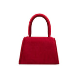 Sabrina Red Mini Velvet Top Handle Bag