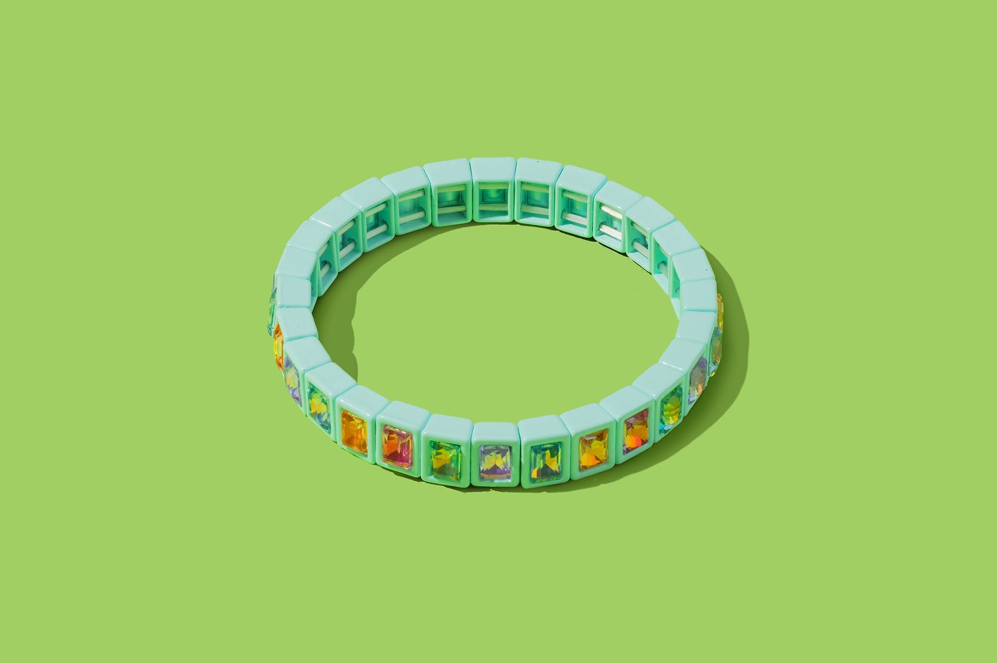 Penelope Stretch Bracelet - Enamel w/Small Rectangle Stones