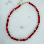 Faceted Disc Beaded Gold Accent Necklace