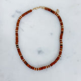 Faceted Disc Beaded Gold Accent Necklace