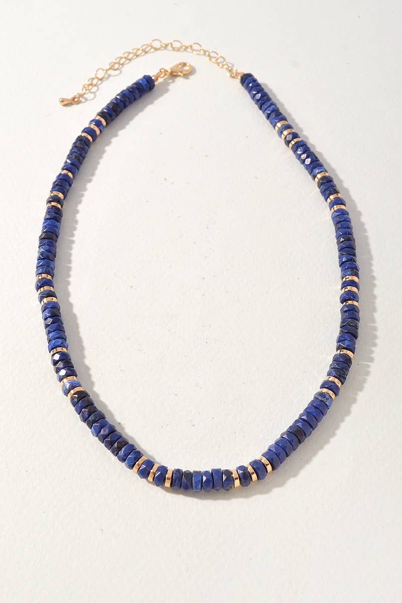 Faceted Disc Beaded Gold Accent Necklace - A3 Accessories - Jewelry - Clover + Bee