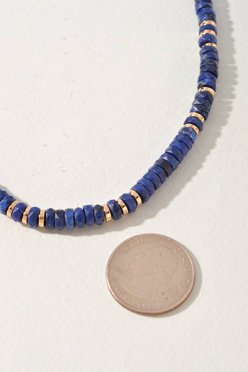 Faceted Disc Beaded Gold Accent Necklace - A3 Accessories - Jewelry - Clover + Bee