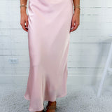 Fairley Baby Pink Satin Slip Skirt TCEC
