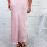 Fairley Baby Pink Satin Slip Skirt TCEC