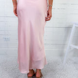 Fairley Baby Pink Satin Slip Skirt TCEC
