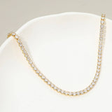 Gold Dipped Classic CZ Tennis  Necklace