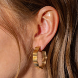 Hoop Earrings - Medium - Wavy Gold-Plated - Cassie