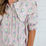 Fisher French Floral Scallop Collar Top Karlie