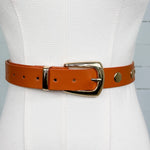 Flat Metallic Riveted Vegan Leather Belt - A4 Accessories - Misc Accessories - Belts - Clover + Bee