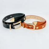 Flat Metallic Riveted Vegan Leather Belt - A4 Accessories - Misc Accessories - Belts - Clover + Bee