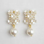 Floral Pearl Drop Vintage Charm Earrings - A3 Accessories - Jewelry - Earrings - Clover + Bee