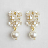 Floral Pearl Drop Vintage Charm Earrings - A3 Accessories - Jewelry - Earrings - Clover + Bee