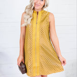 Florentine Laser Cut Leather Dress Emily McCarthy